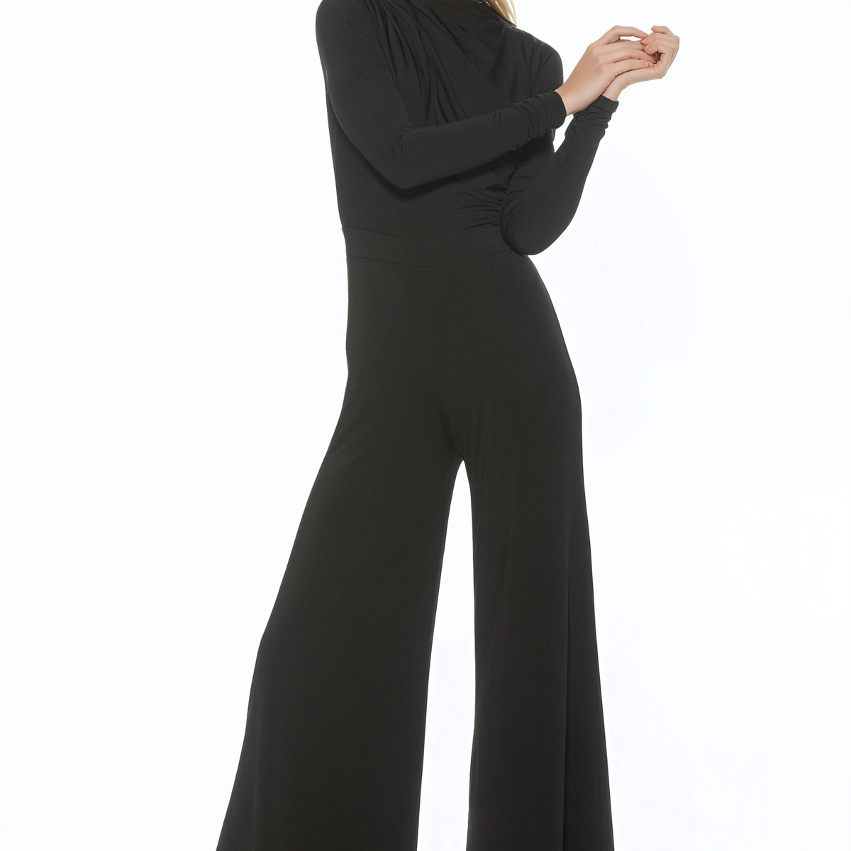 Yael Long Sleeve Ruched Top Jumpsuit – ALEXIA ADMOR