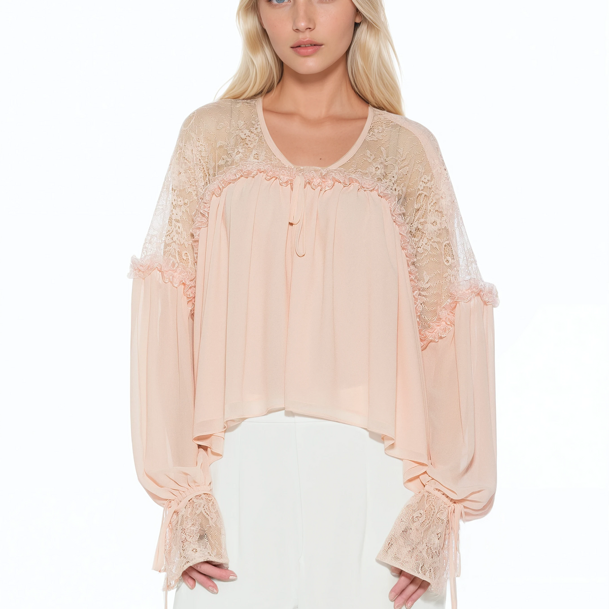 Indigo Lace Blouse – ALEXIA ADMOR