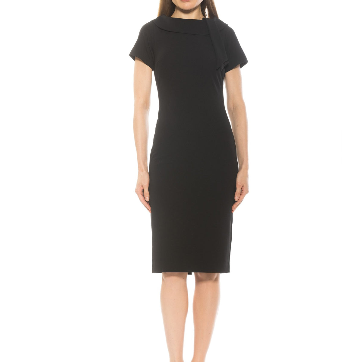 blue dress for baby girl Veronica Beard Charissa Stretch-Cotton Midi Dress | Black main image 0