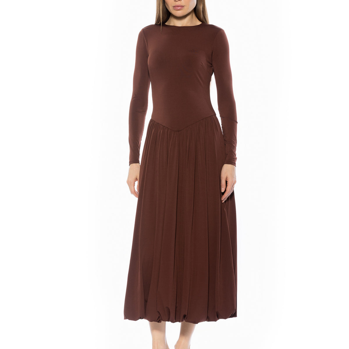 brown long sleeve midi dress Jersey Knit Wrap | Womens | X-Small | Cotton/Polyester comfortable fit Fall Mesh Long Sleeve Midi
