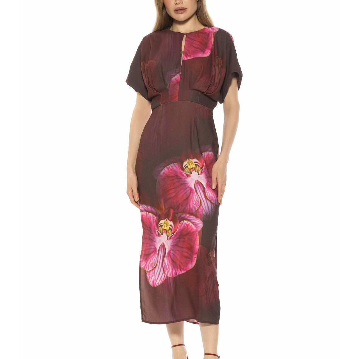 varley alexis midi dress Alexia Admor Women's Sylvi Draped Sleeve Midi Dress, 14
