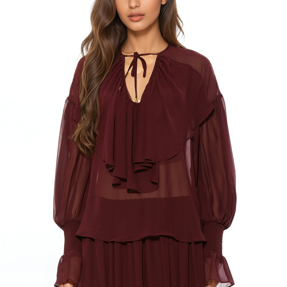 最終価格 Yoli Simple frill blouse for gather Serelise Blouse – ALEXIA ADMOR
