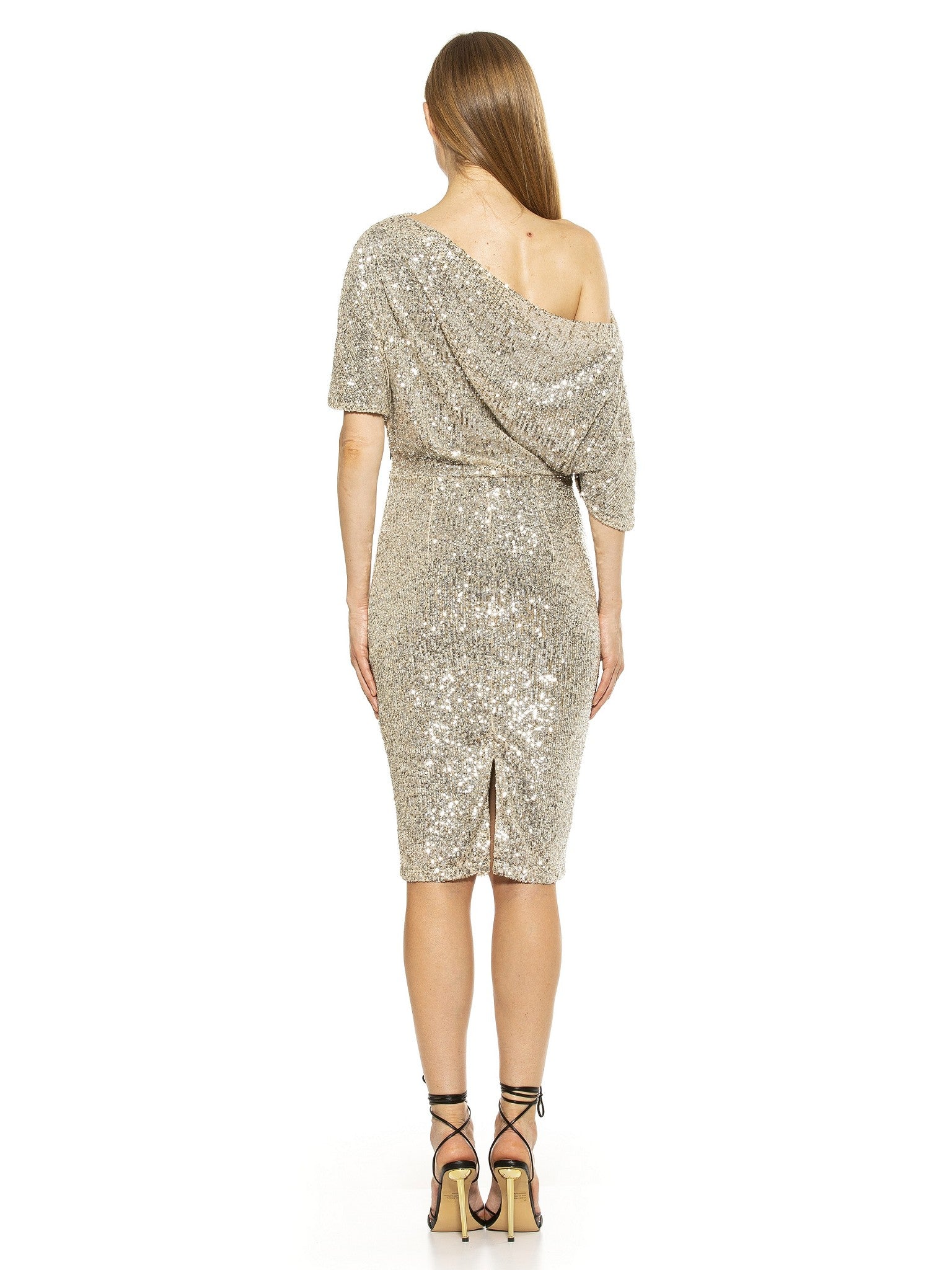 Olivia Draped One Shoulder Sheath - ALEXIA ADMOR