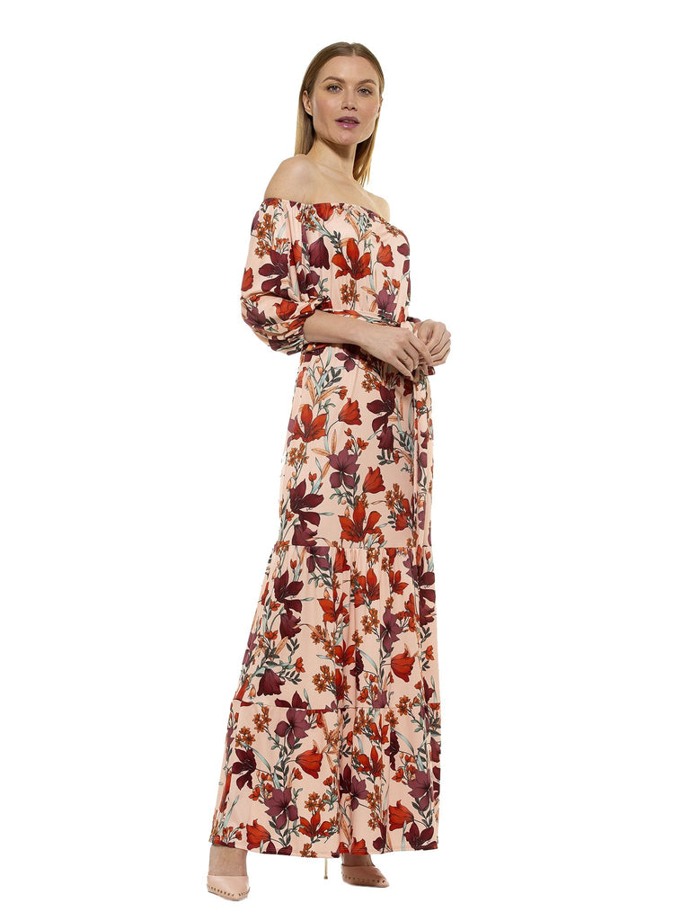 Harlow Floral Print Maxi Dress - ALEXIA ADMOR