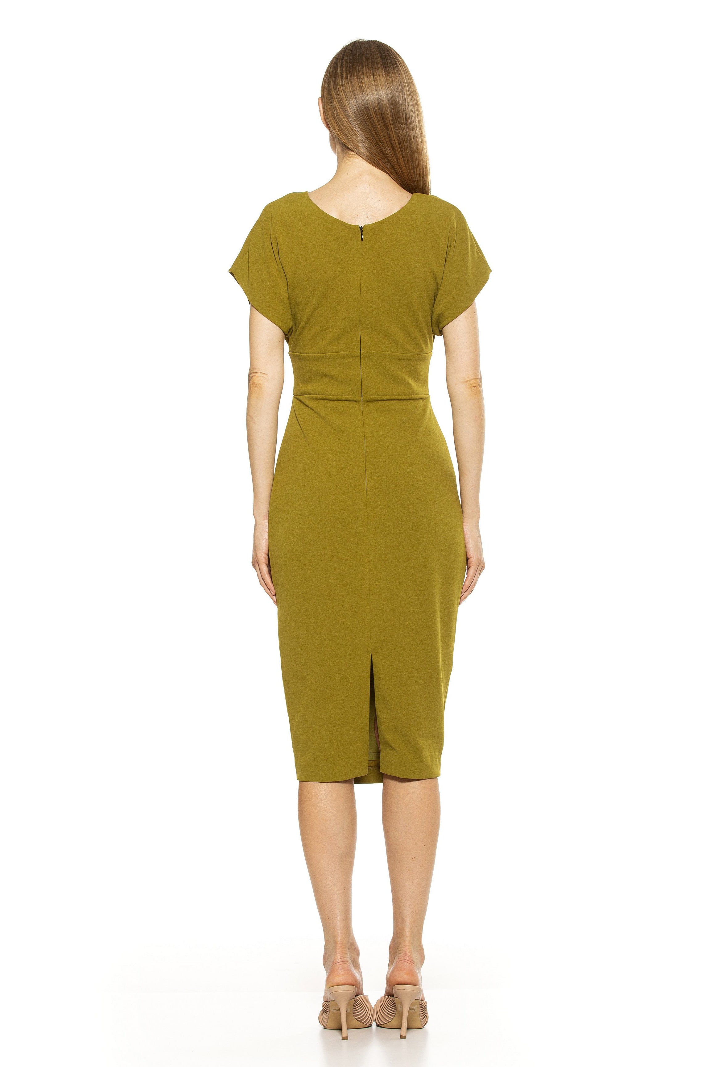 Naomi Drape Surplice Sheath Dress - ALEXIA ADMOR