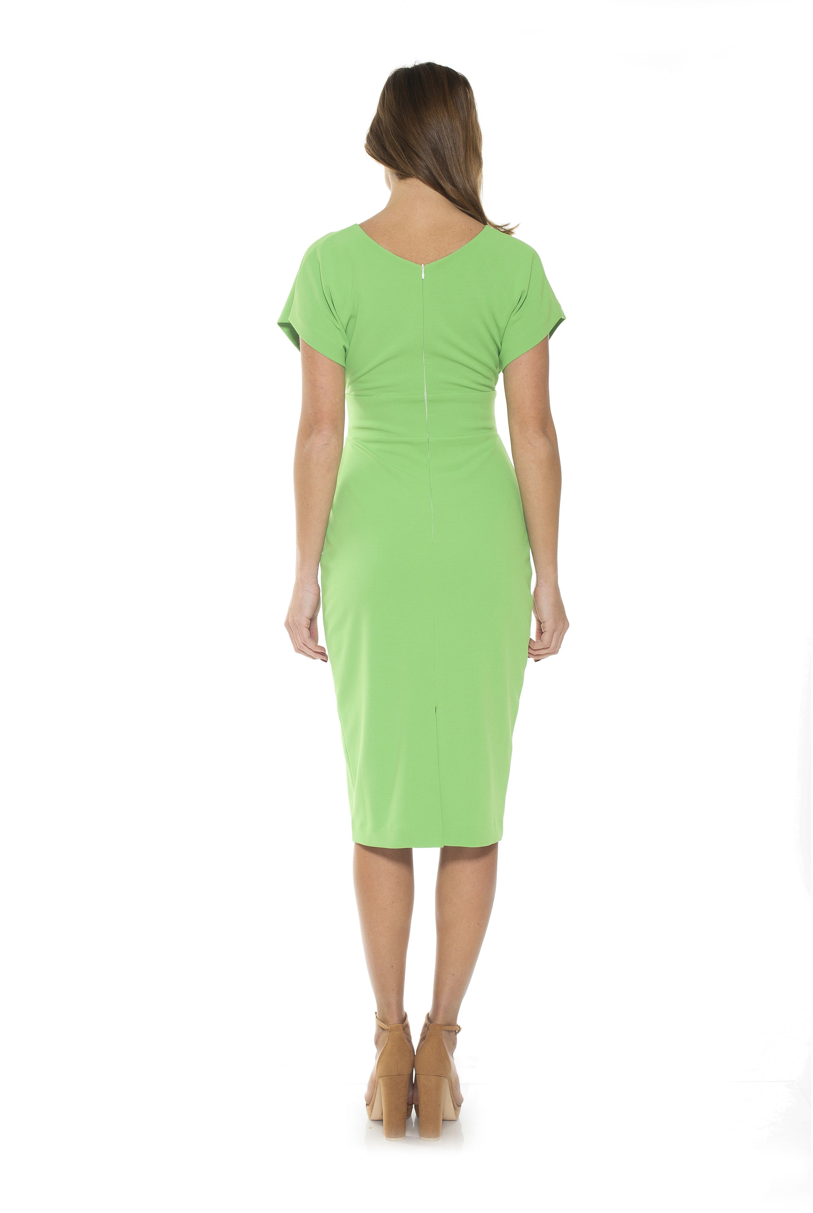 Naomi Drape Surplice Sheath Dress - ALEXIA ADMOR
