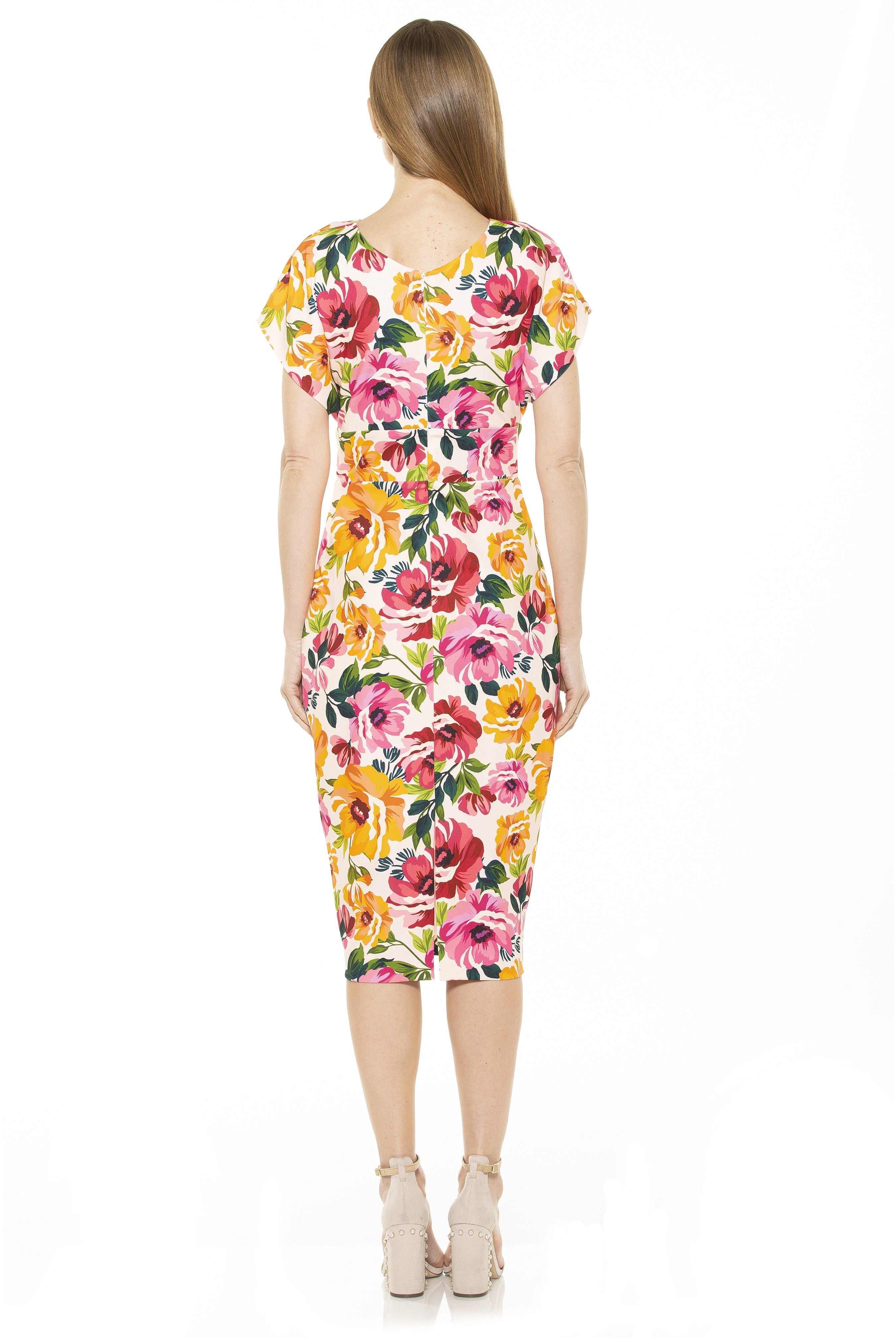 Naomi Drape Surplice Sheath Dress - ALEXIA ADMOR