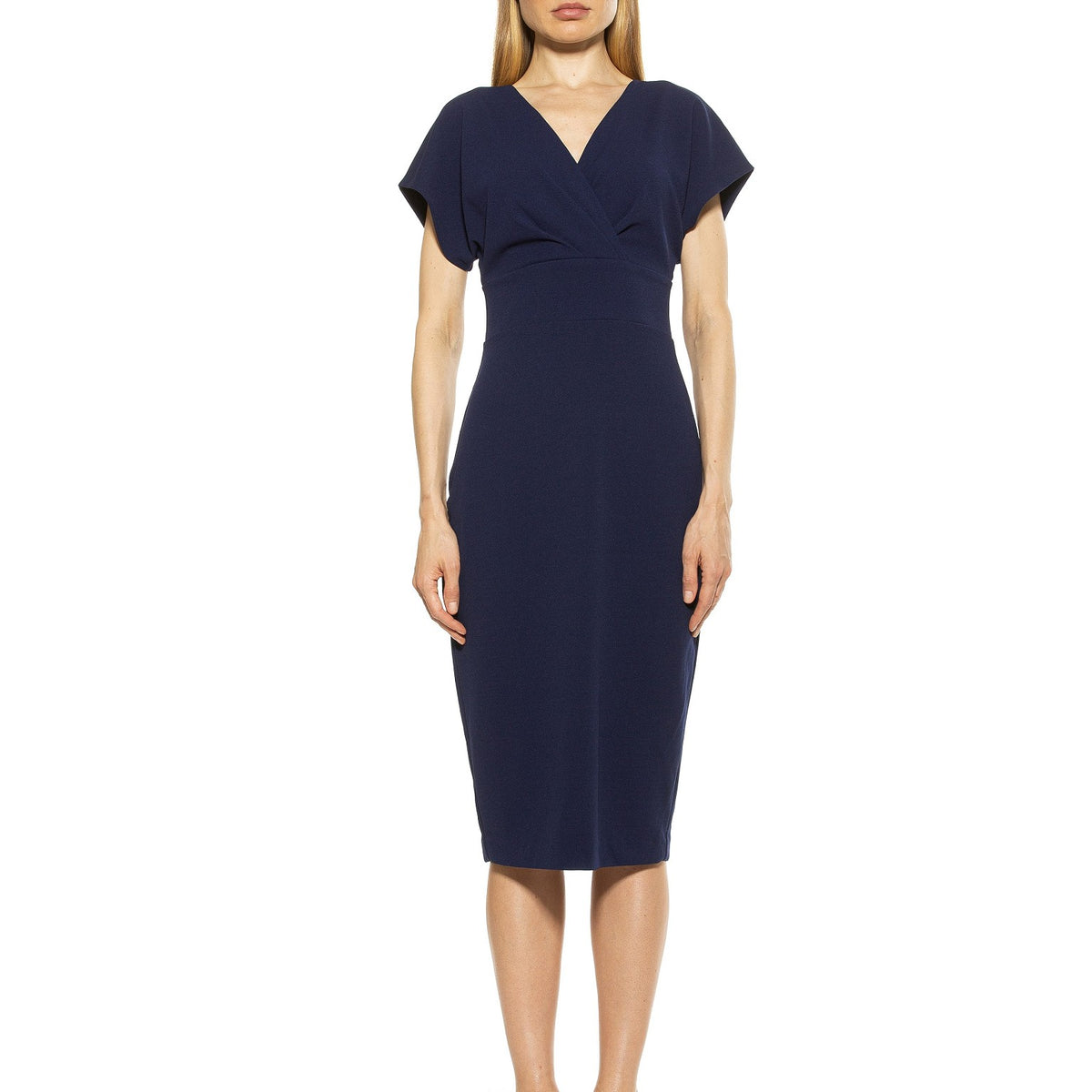 Alexia Admor Naomi Drape Surplice Sheath, Ivory, S Alexia Admor Naomi Drape Surplice Sheath, Ivory, S