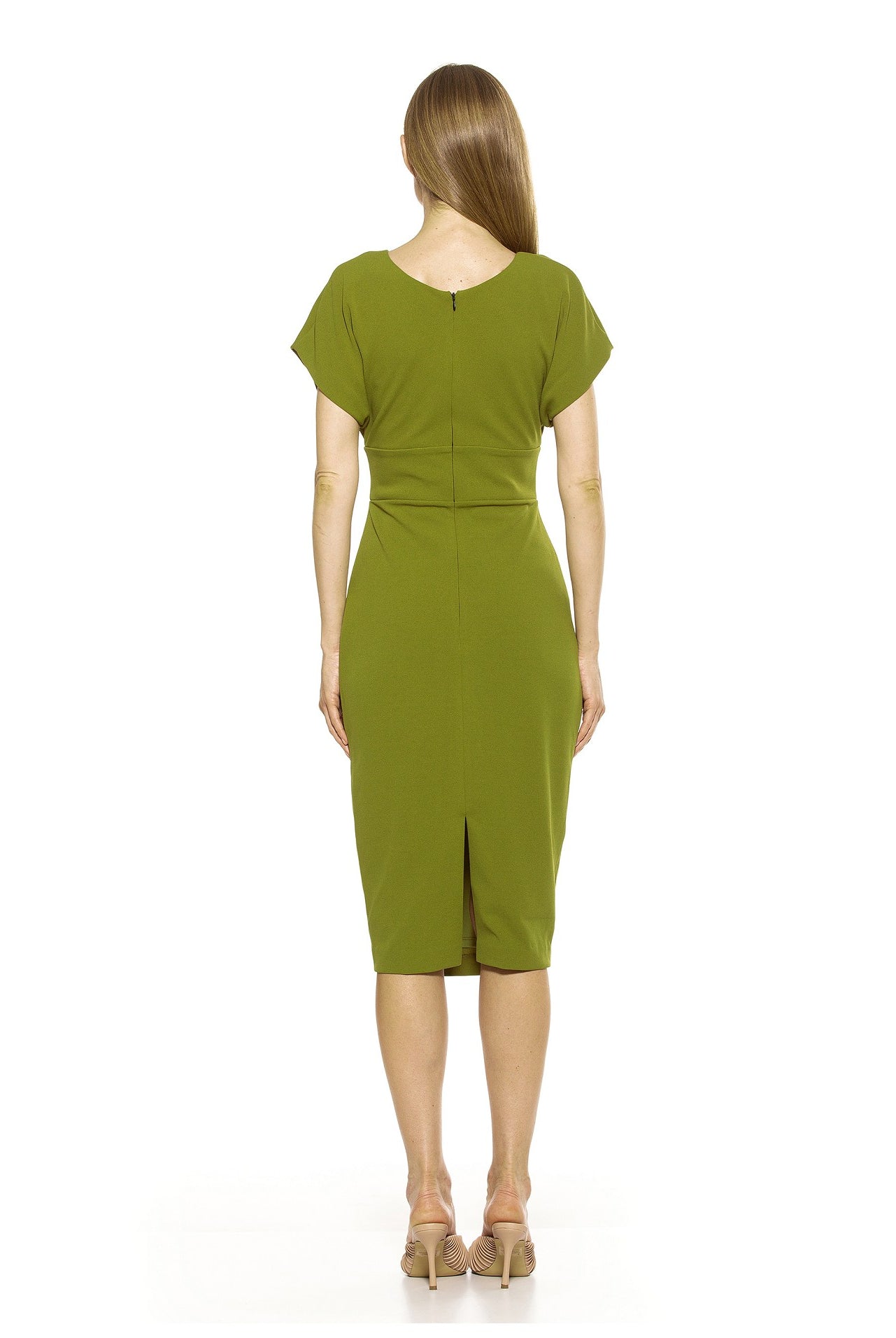 Naomi Drape Surplice Sheath Dress - ALEXIA ADMOR