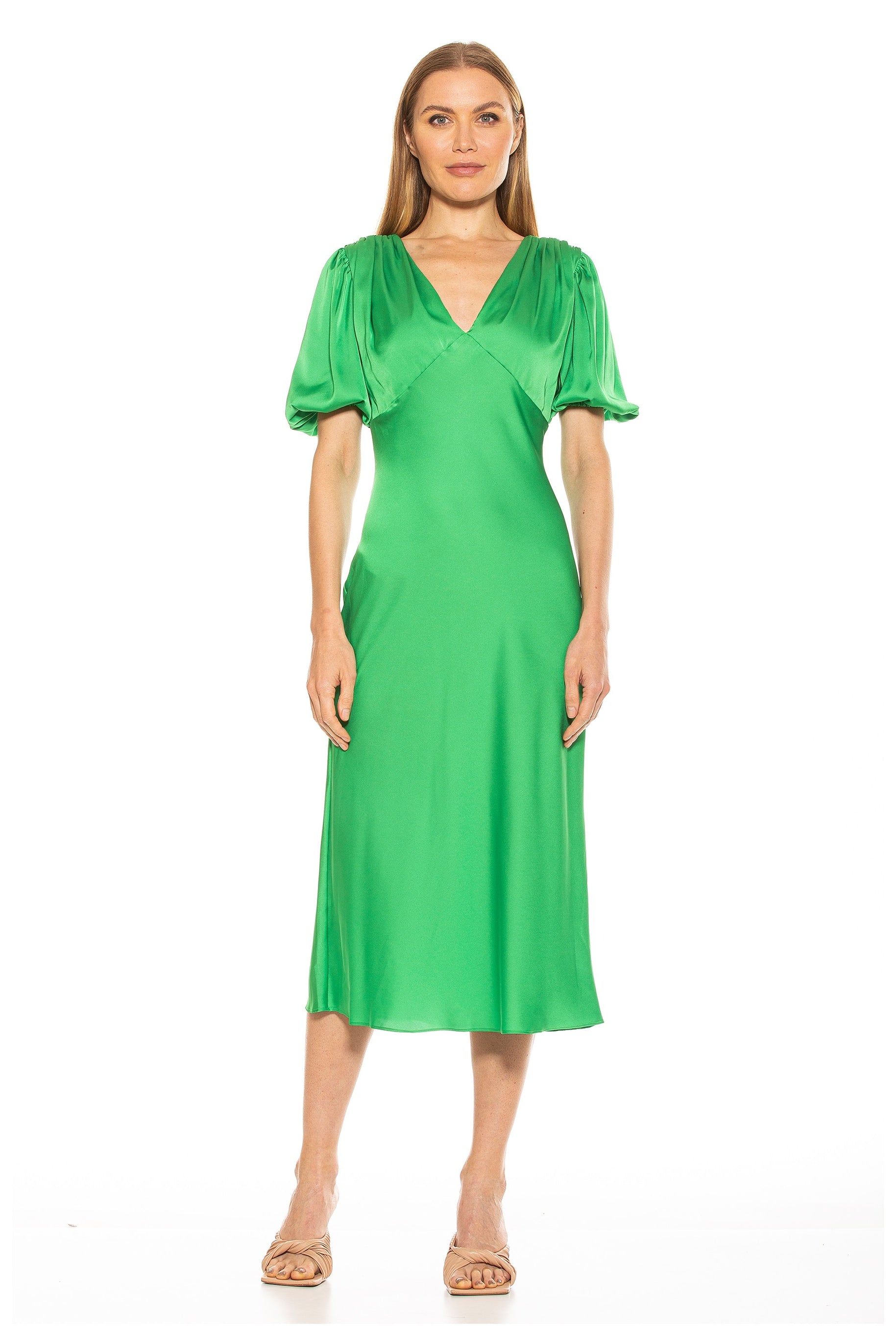 Felicity Bubble Sleeve Midi Dress - ALEXIA ADMOR