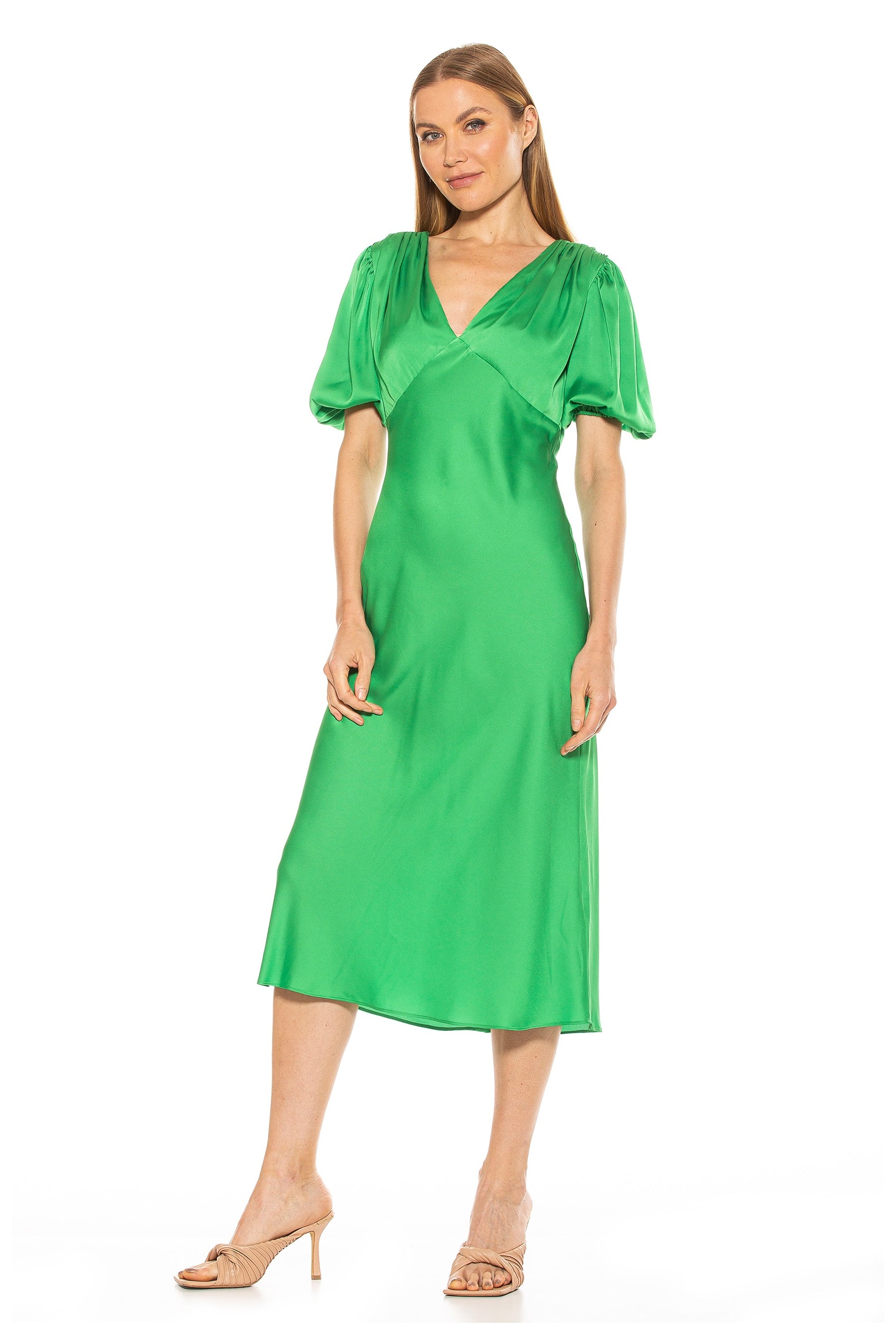 Felicity Bubble Sleeve Midi Dress - ALEXIA ADMOR