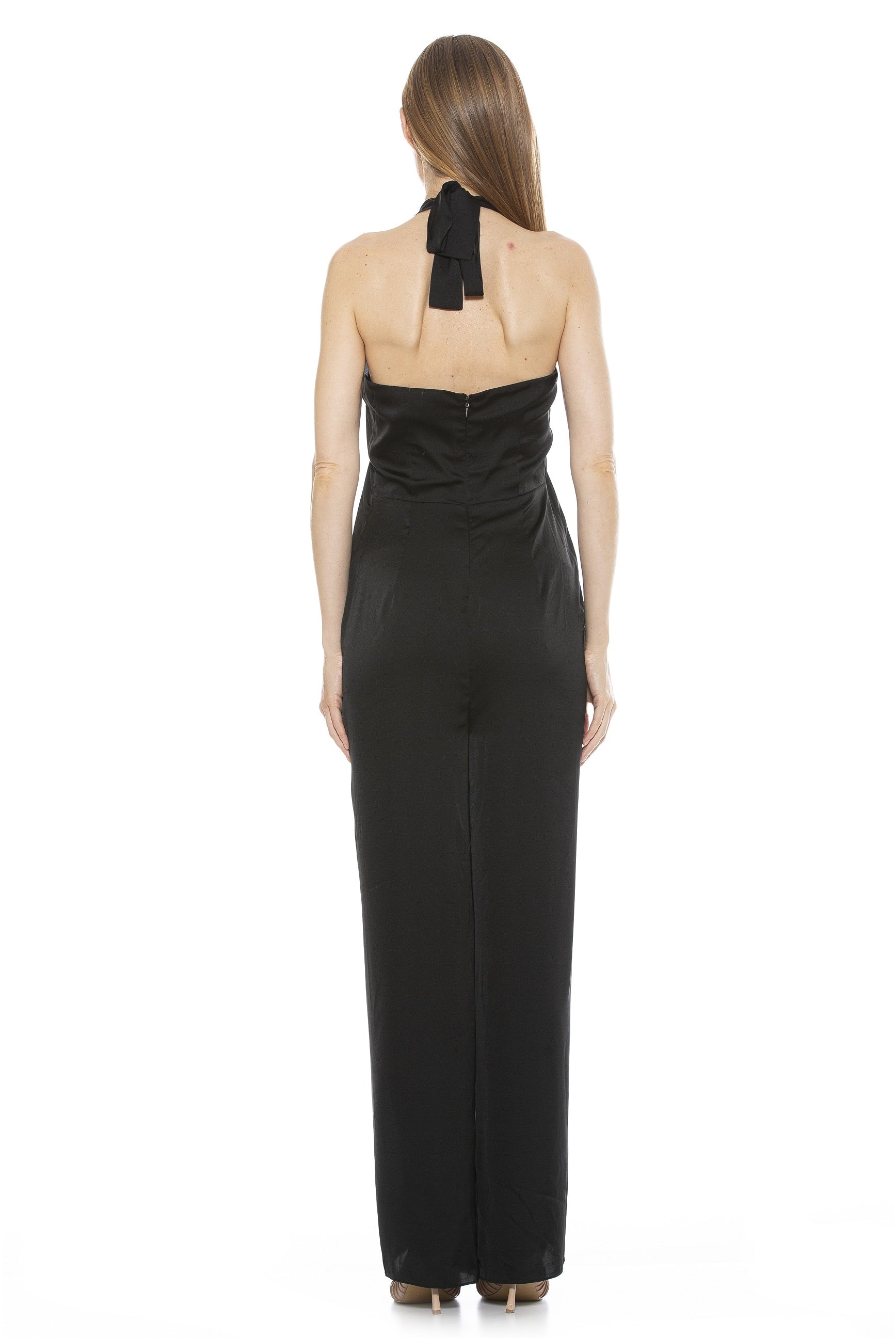 CHRISSY CRISS CROSS HALTER JUMPSUIT - ALEXIA ADMOR