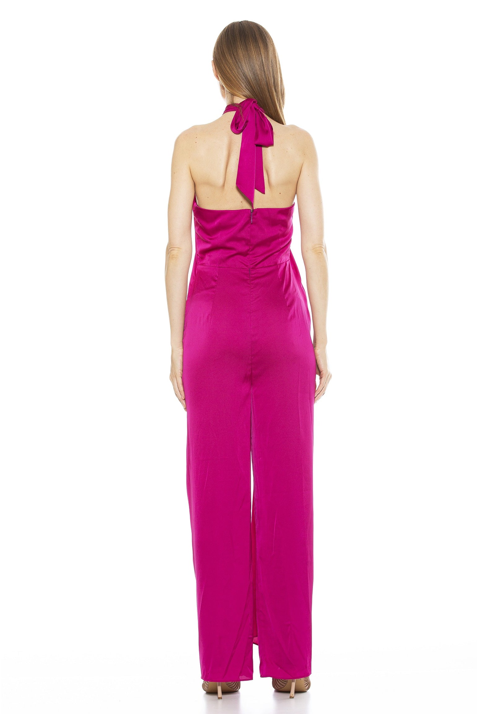 CHRISSY CRISS CROSS HALTER JUMPSUIT - ALEXIA ADMOR