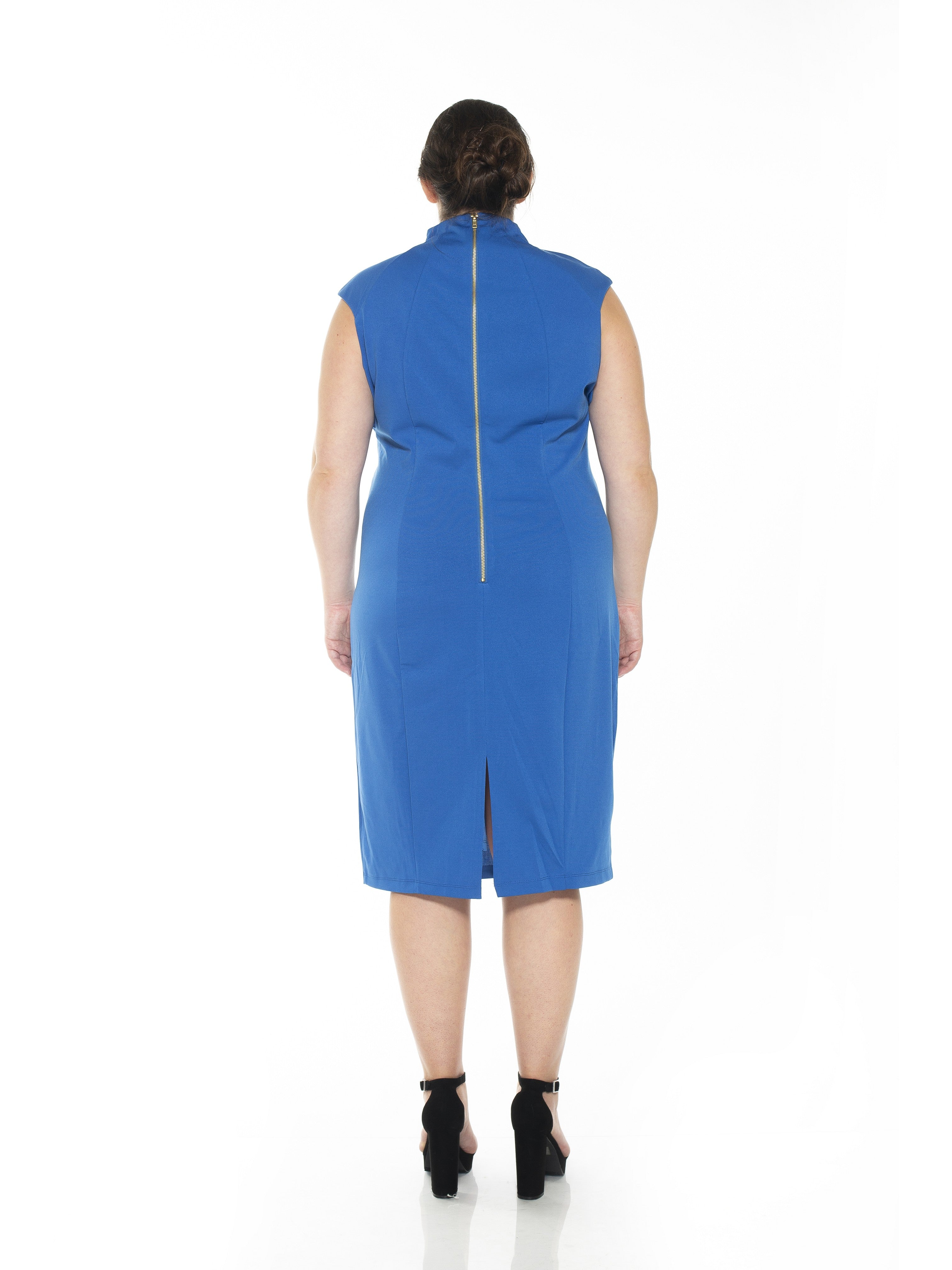 Katrina V-Neck Midi Dress - Plus Size - ALEXIA ADMOR