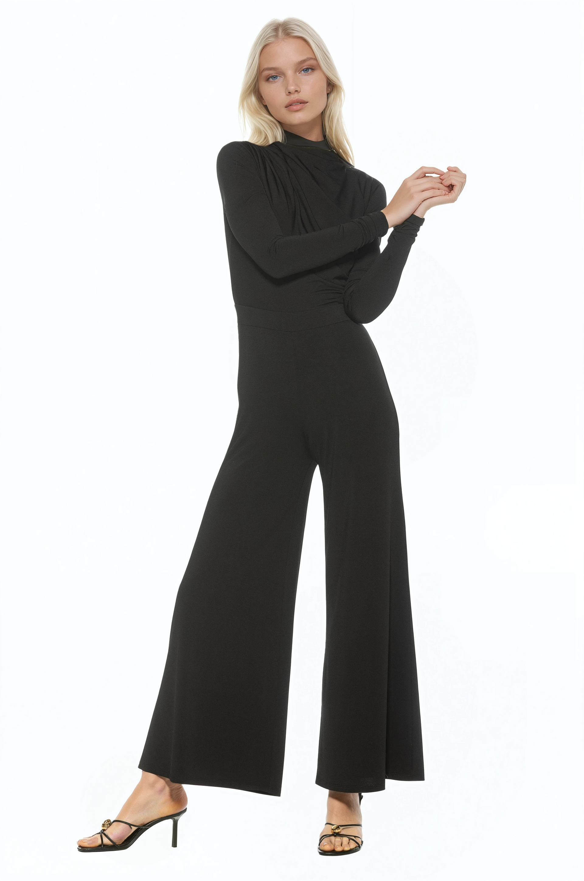 Yael Long Sleeve Ruched Top Jumpsuit – ALEXIA ADMOR
