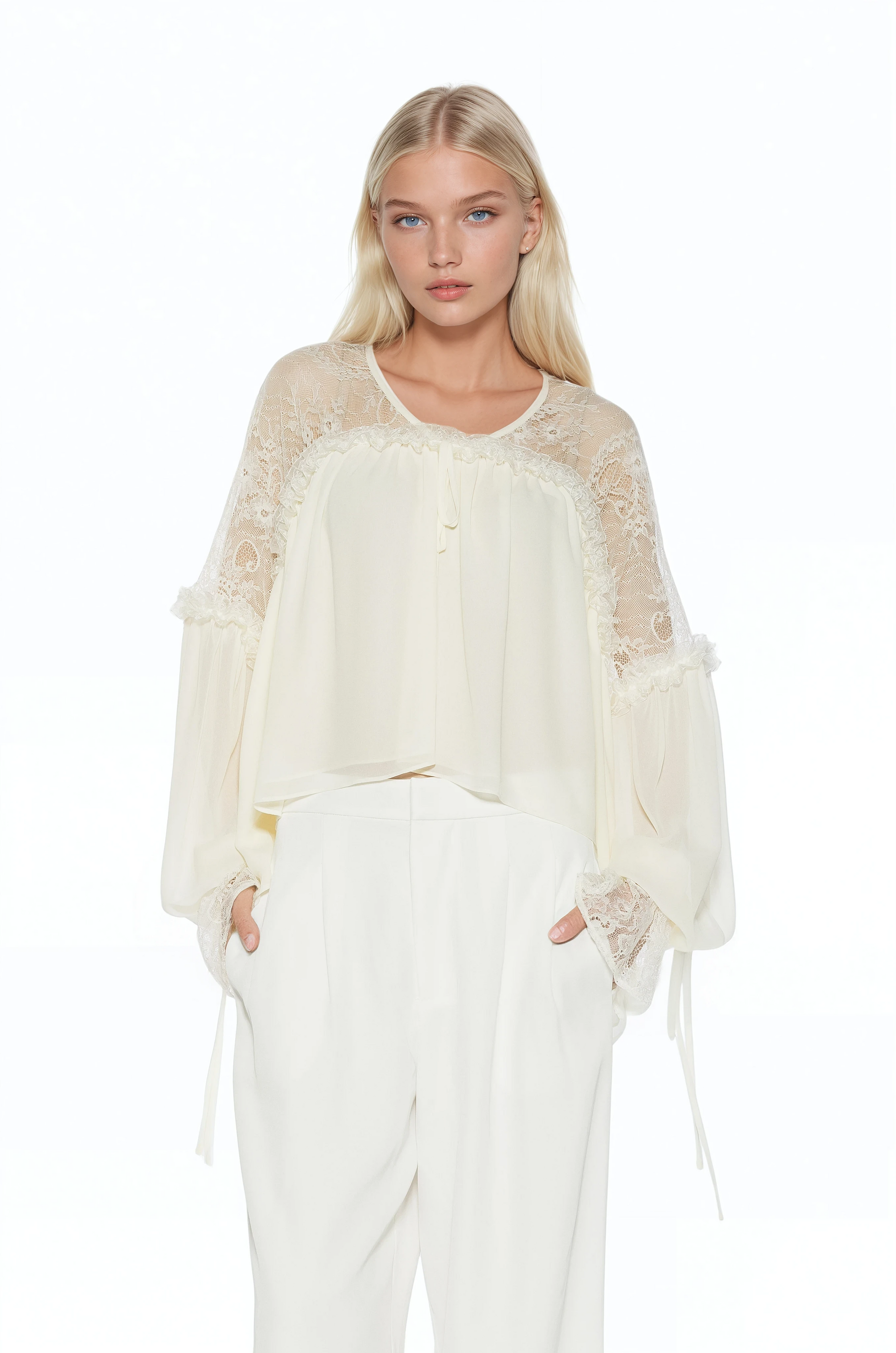 Indigo Lace Blouse – ALEXIA ADMOR