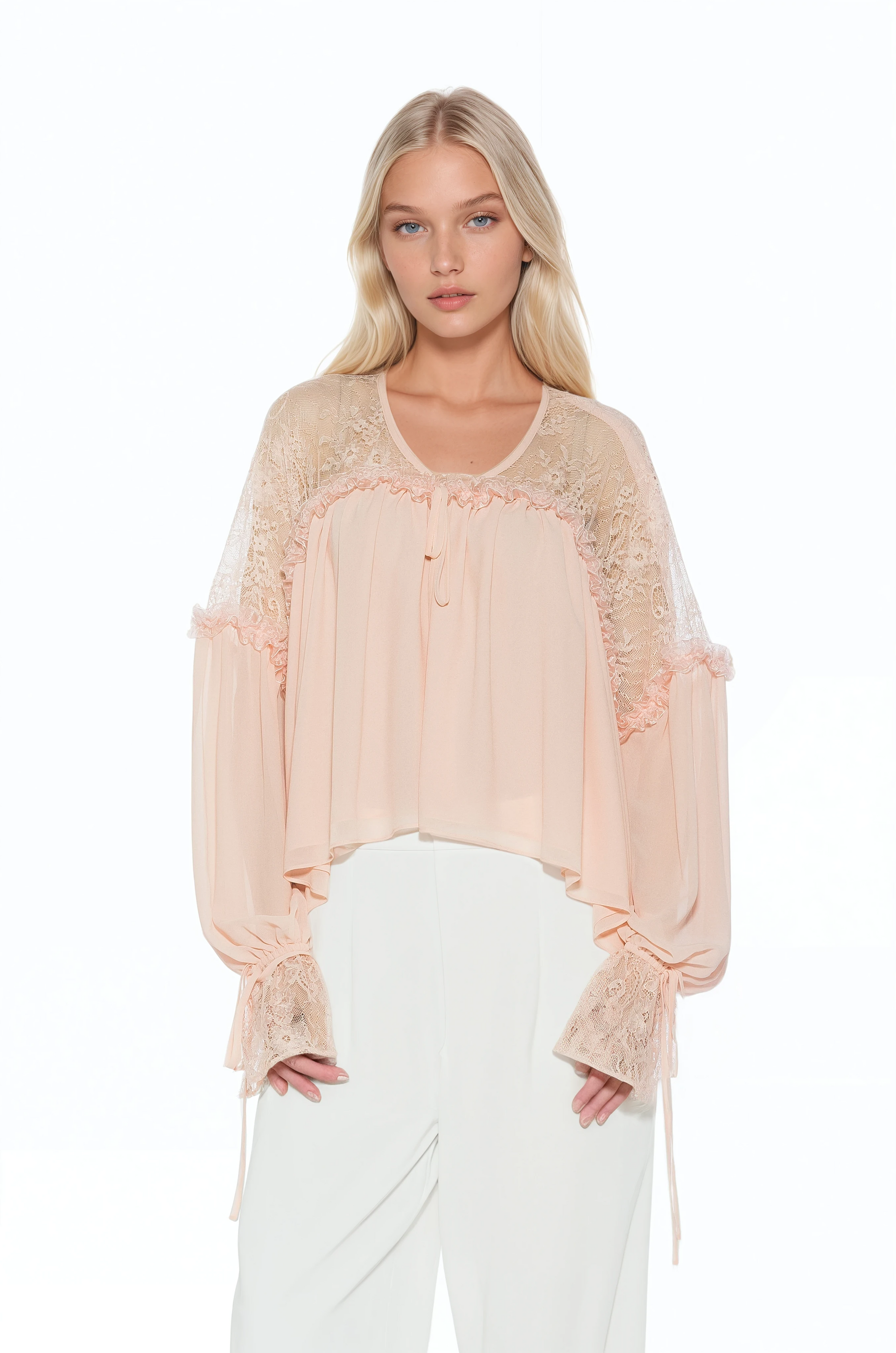 Indigo Lace Blouse – ALEXIA ADMOR