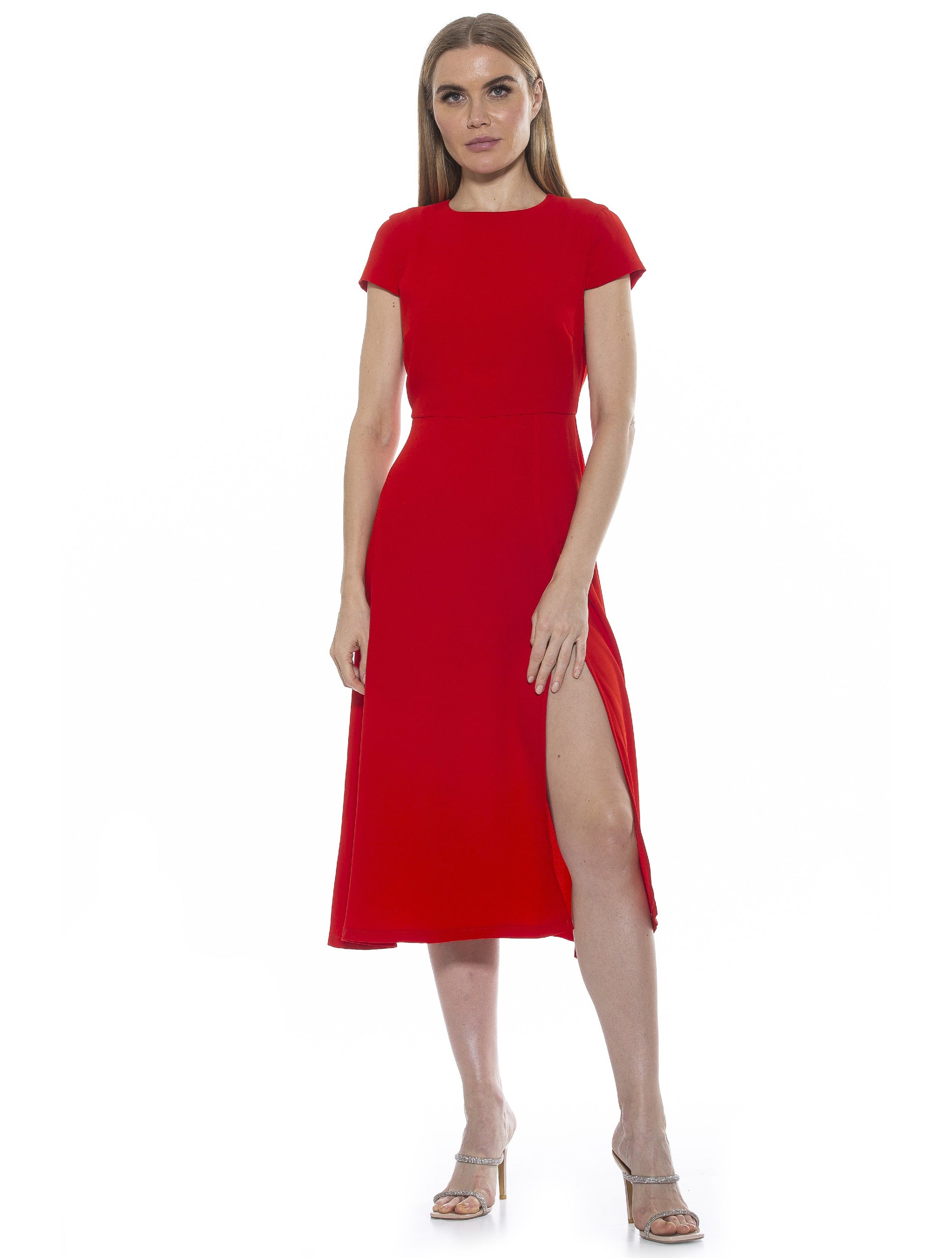 Alexia Admor womens Lily Midi Dress, 10, Women's, Brown Alexia Admor womens Lily Midi Dress, 10, Women's, Brown