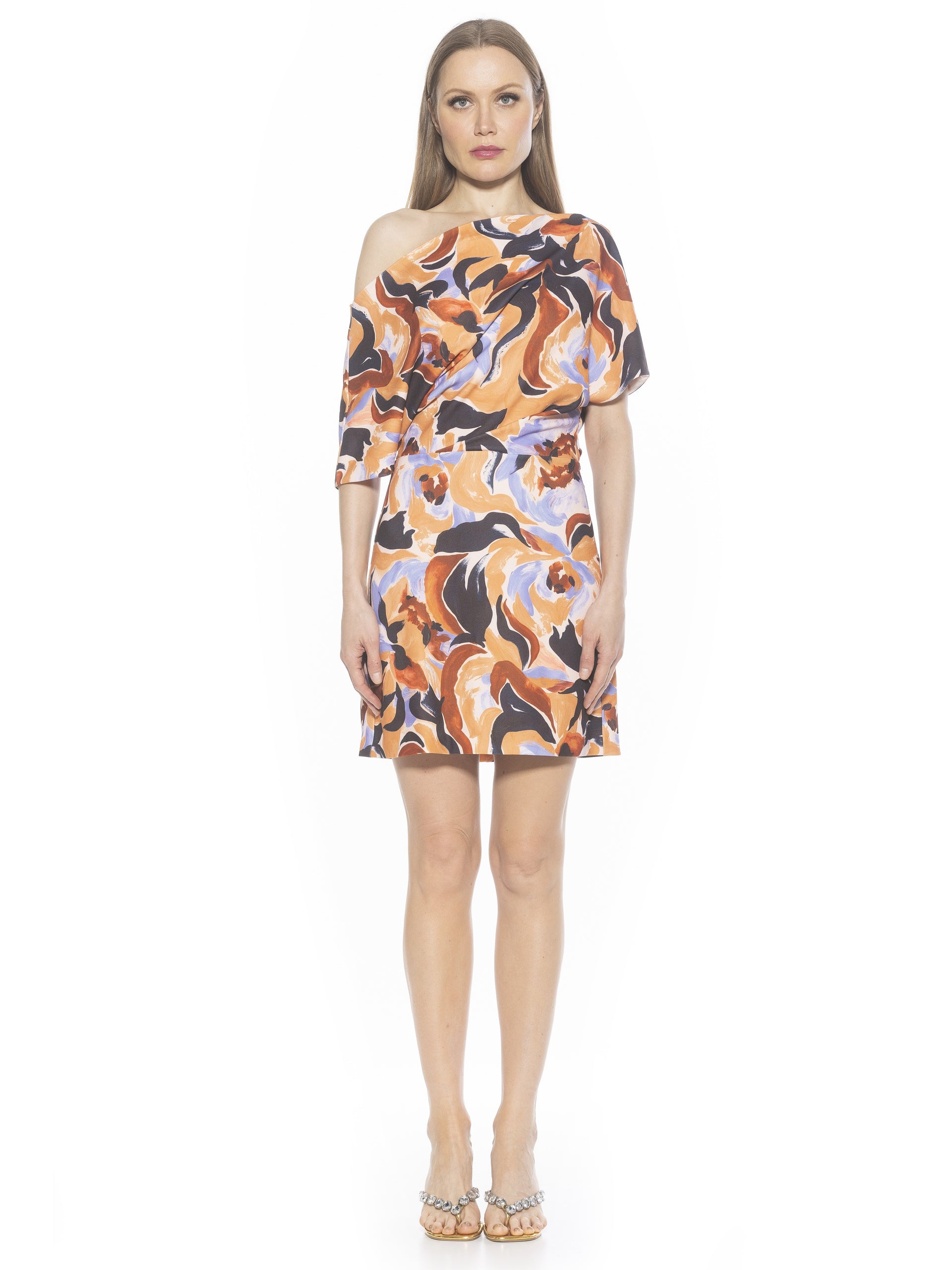 alexia admor olivia draped one-shoulder dress Olivia Sequin Dress