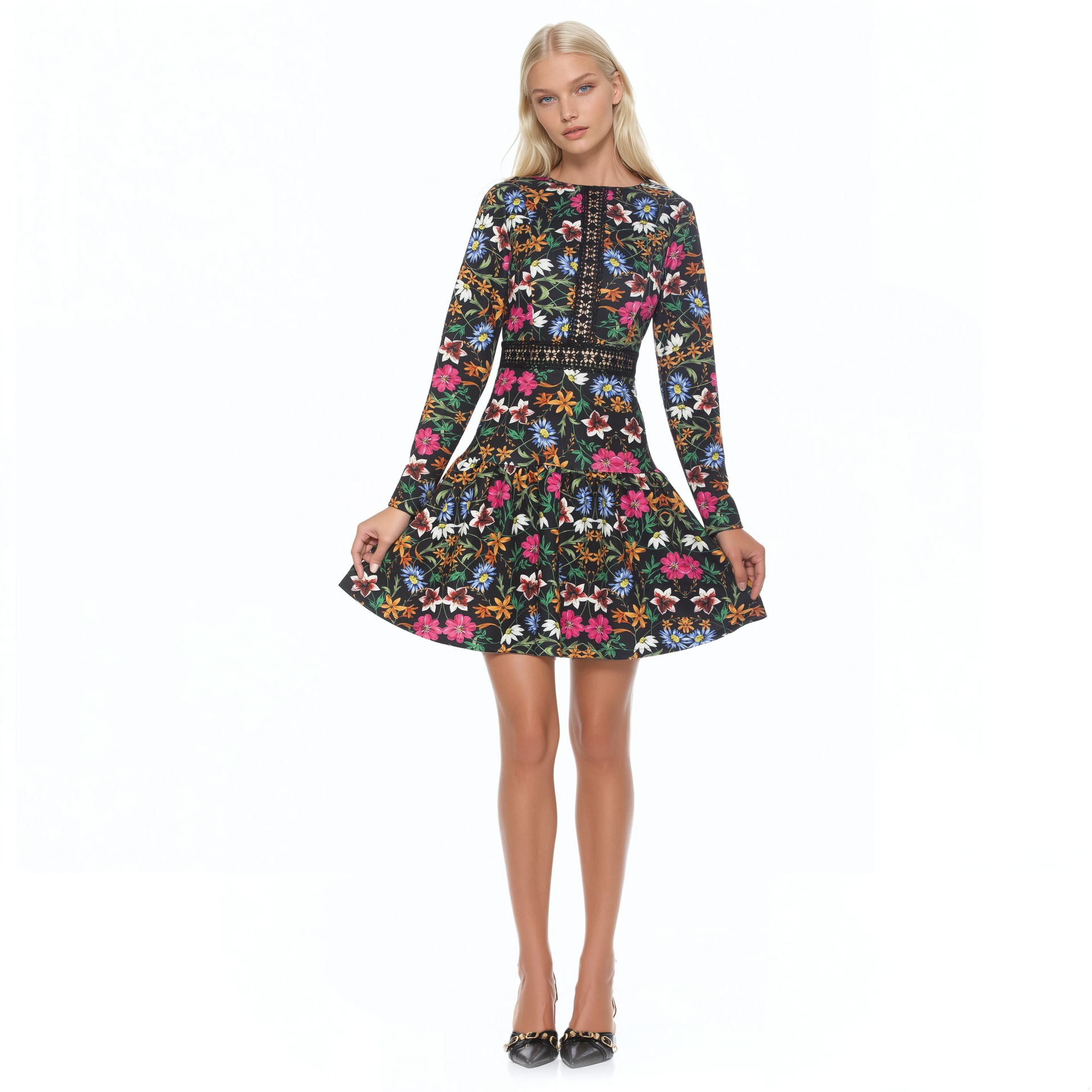 Alexa Long Sleeve Floral Mini ALEXIA ADMOR Alexa Long Sleeve Floral Mini ALEXIA ADMOR