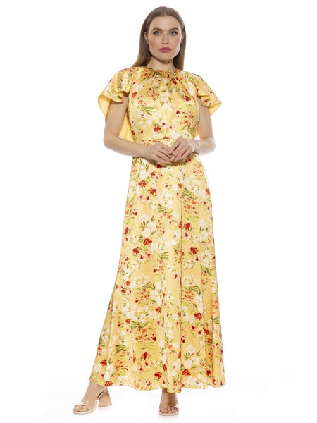 Danica Crewneck Flutter Sleeve Cap Midi Dress – ALEXIA ADMOR