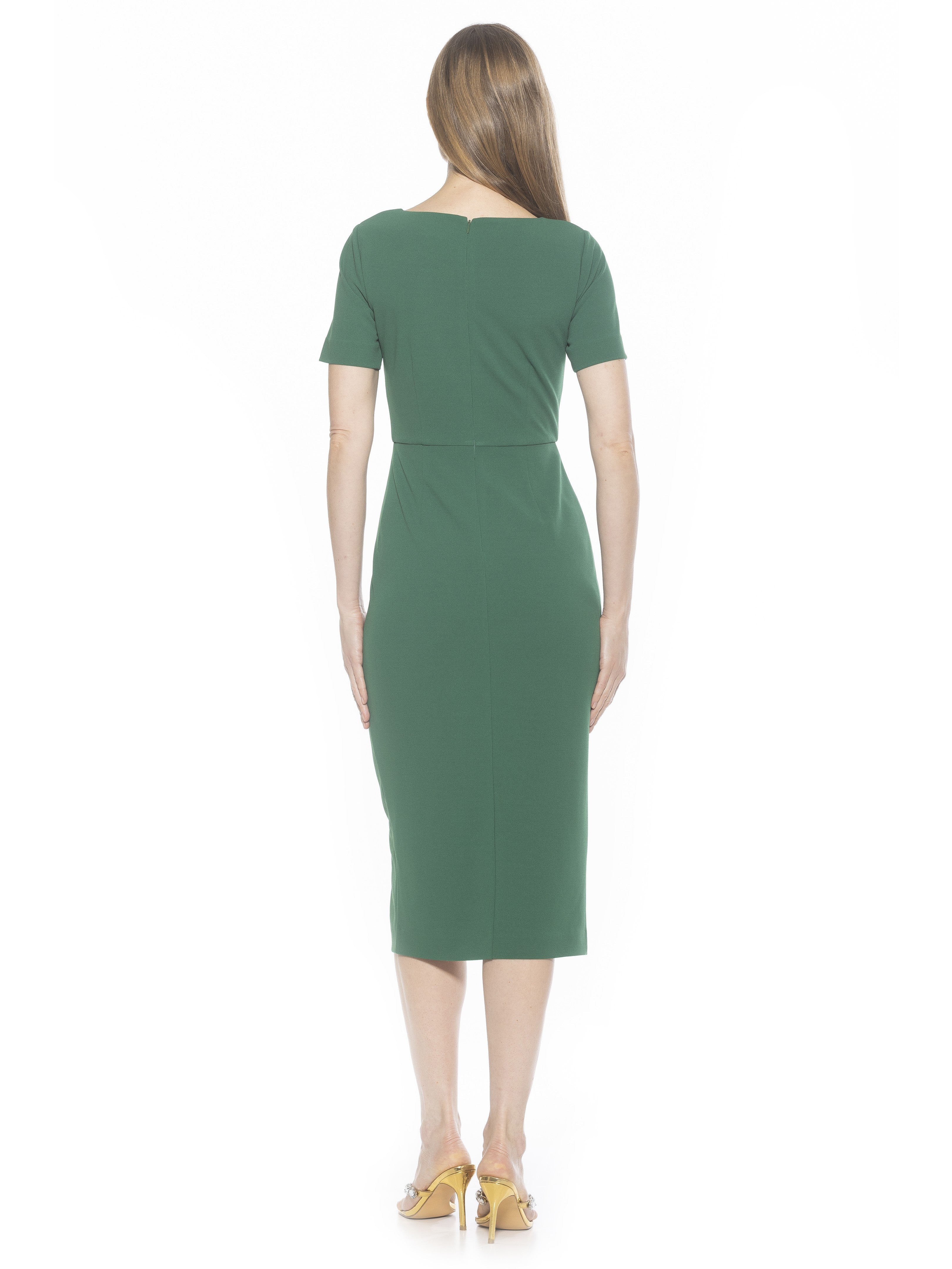 Alexia Admor Women's Zayd Boatneck Midi Sheath Dress, Green Alexia Admor Women's Zayd Boatneck Midi Sheath Dress, Green