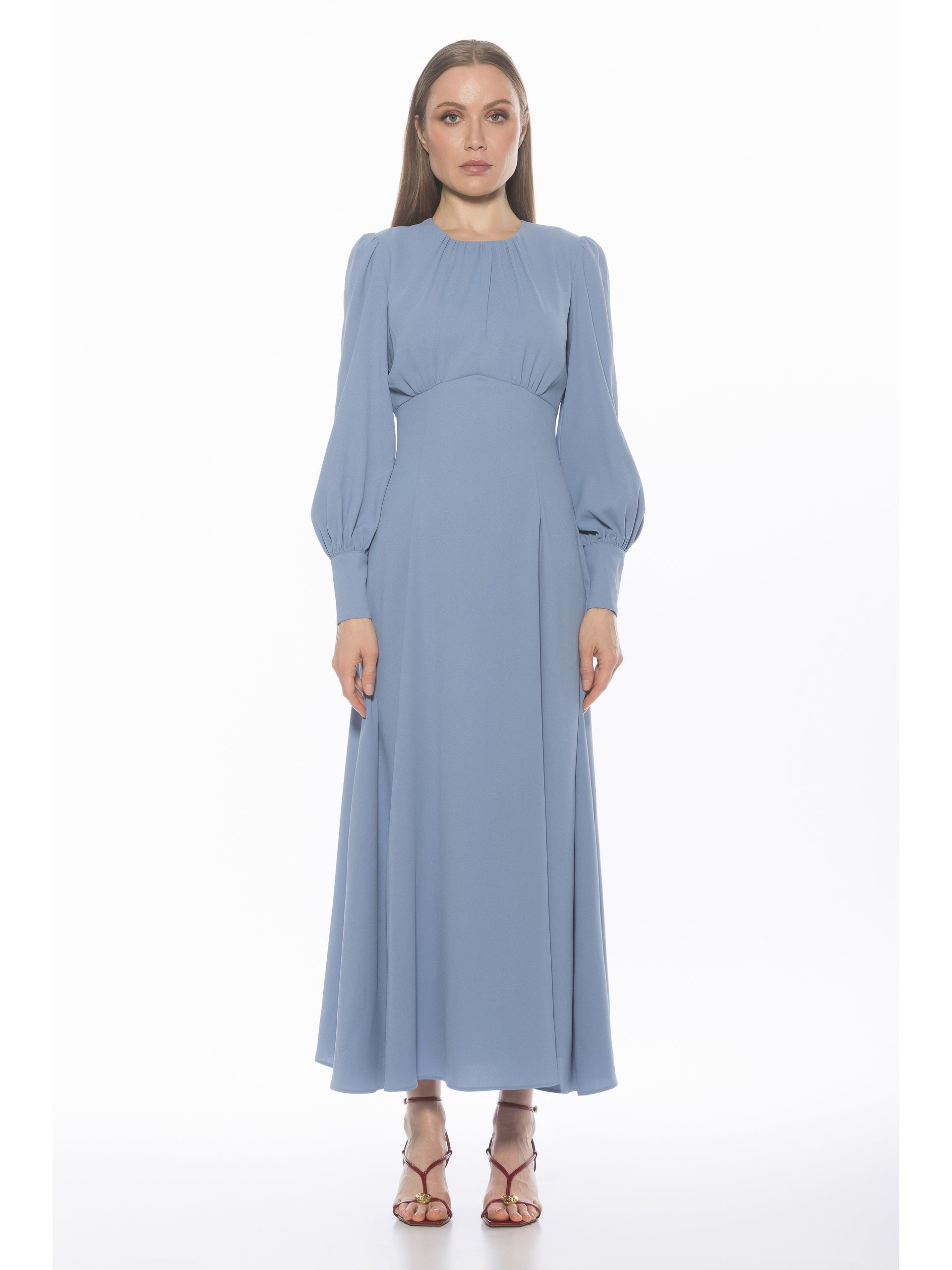 Alexia Admor Women's Yesenia Crewneck Maxi Dress, Blue, 8