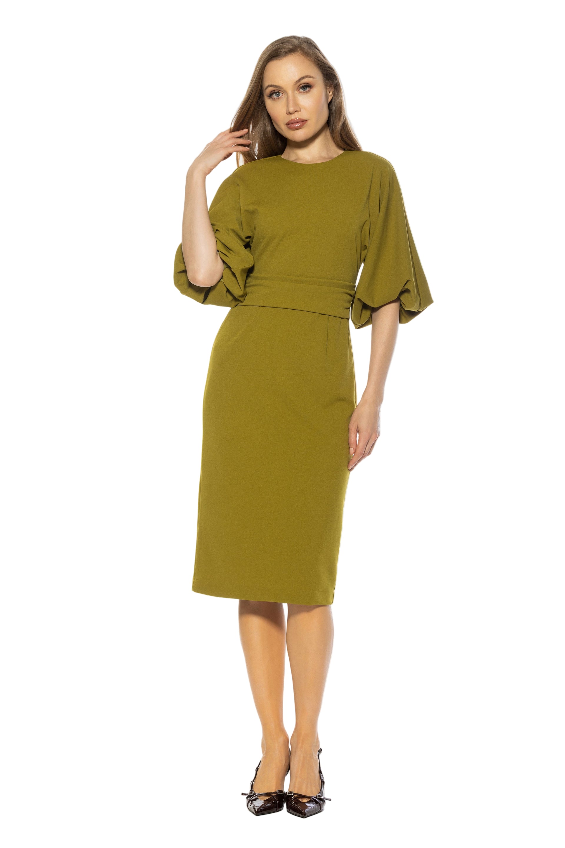midi sheath dresses with sleeves Women's Sheath Midi Dresses