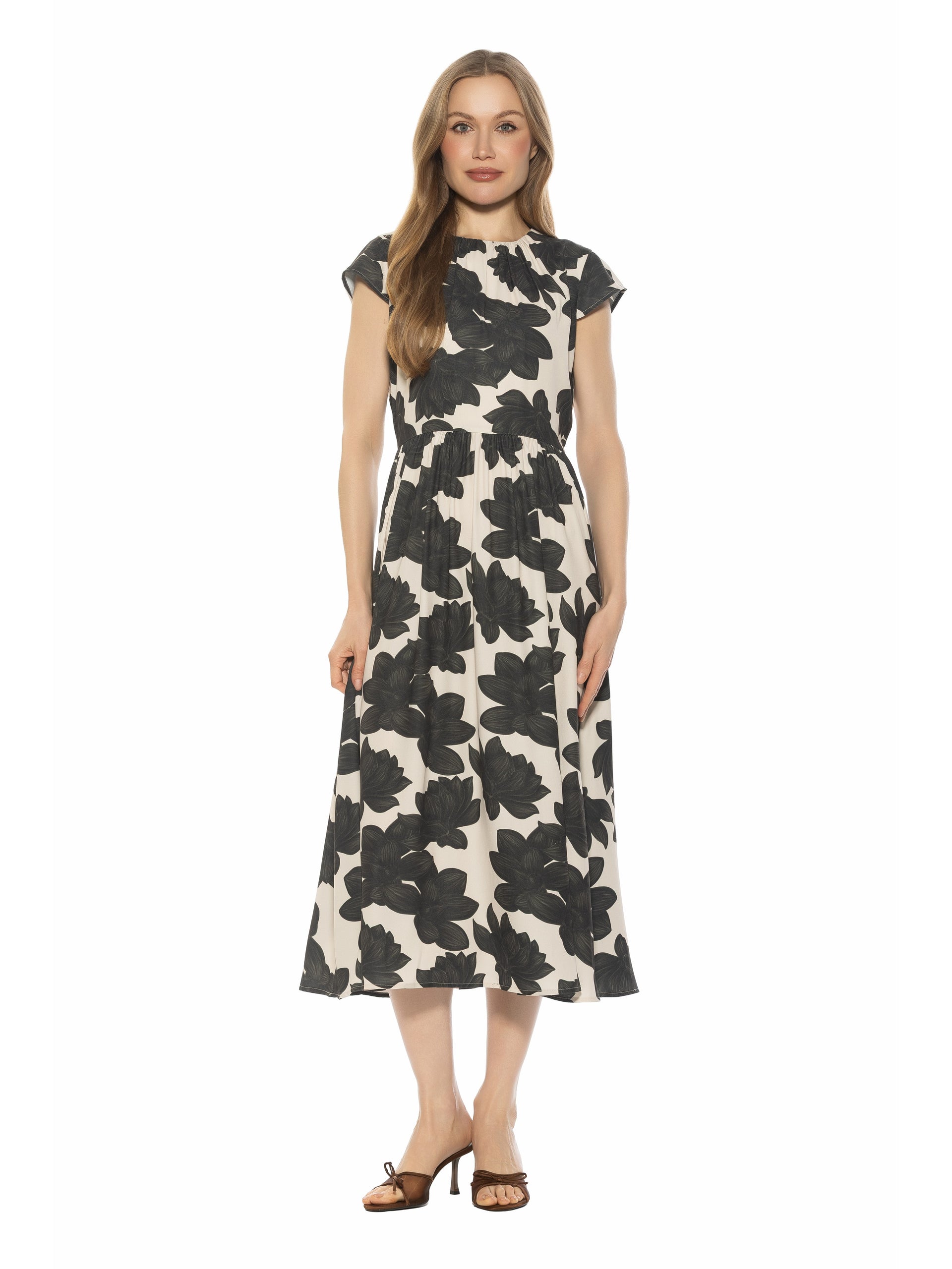 Alexia Admor Women's Cassiane Fit And Flare Midi Dress, 8 Alexia Admor Women's Cassiane Fit And Flare Midi Dress, 8