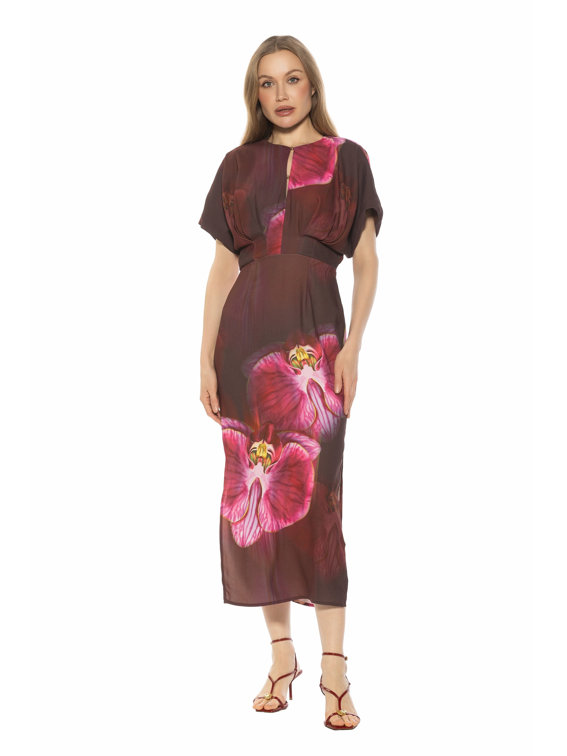 Sylvi Draped Sleeve Midi Dress – ALEXIA ADMOR
