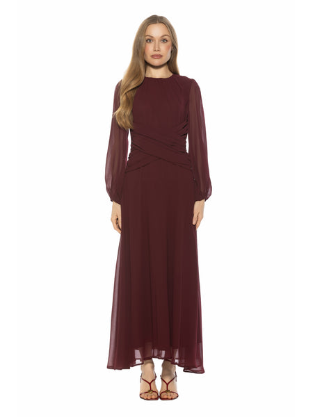 Sorrel Crewneck Bubble Sleeve Maxi Dress