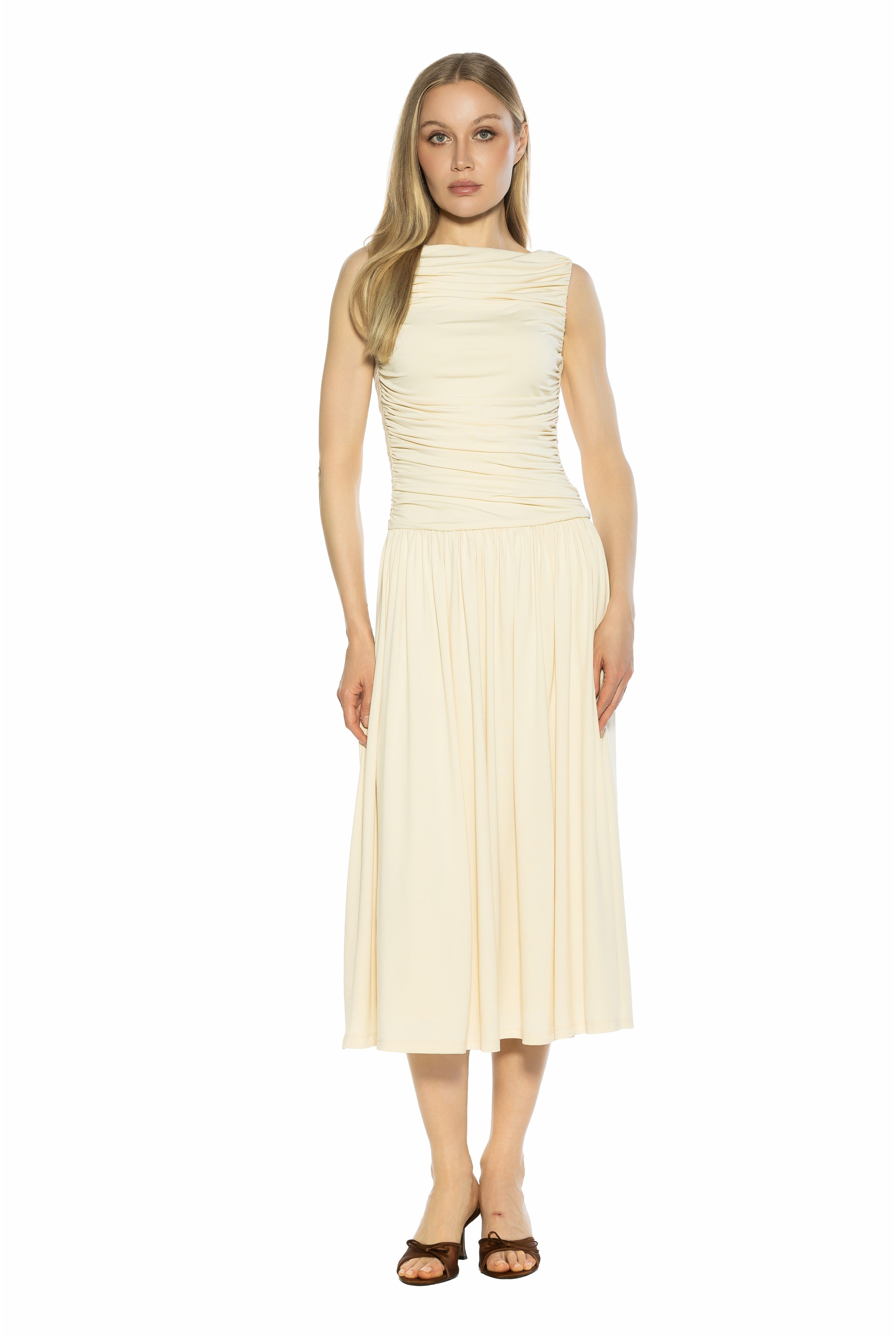 alexia admor midi dress Alexia Admor Women's Lana Collared Fit And Flare Midi Dress, Burgundy, 4