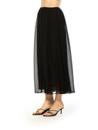 Side view black max skirt elastic waist.