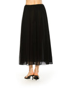 Back view black max skirt elastic waist.