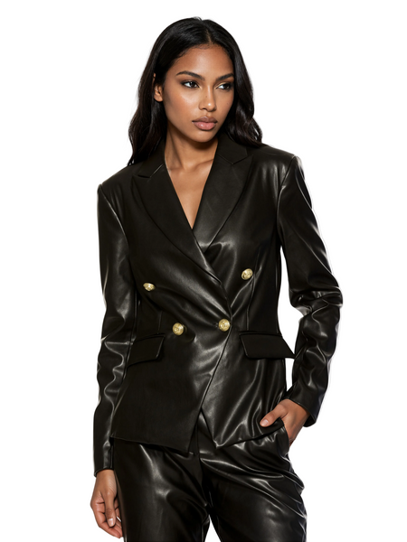 ジャケット・アウター BREATH / faux leather double breasted Nora Vegan Leather Blazer – ALEXIA ADMOR
