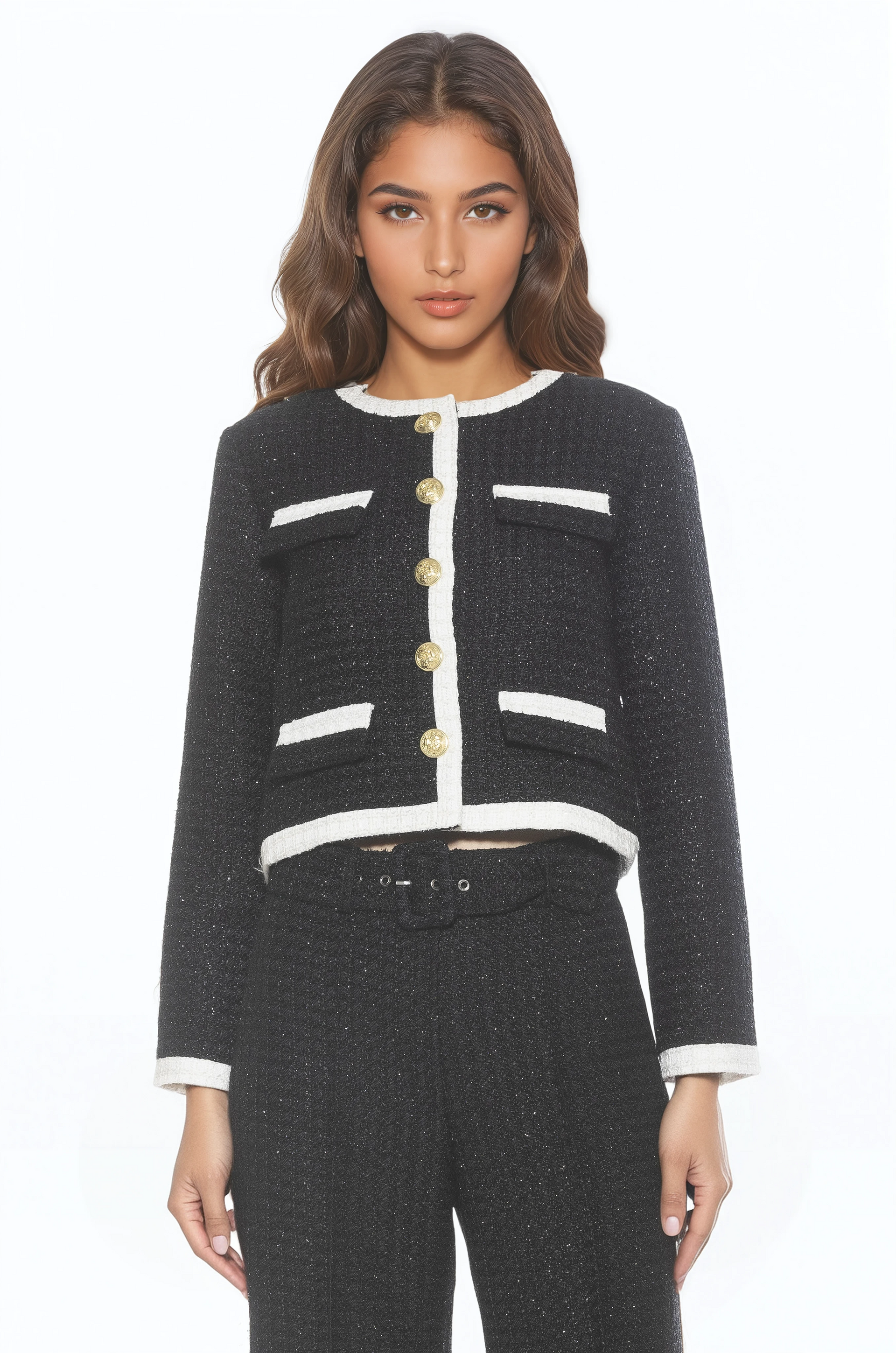 Rose Tweed Crewneck Jacket – ALEXIA ADMOR