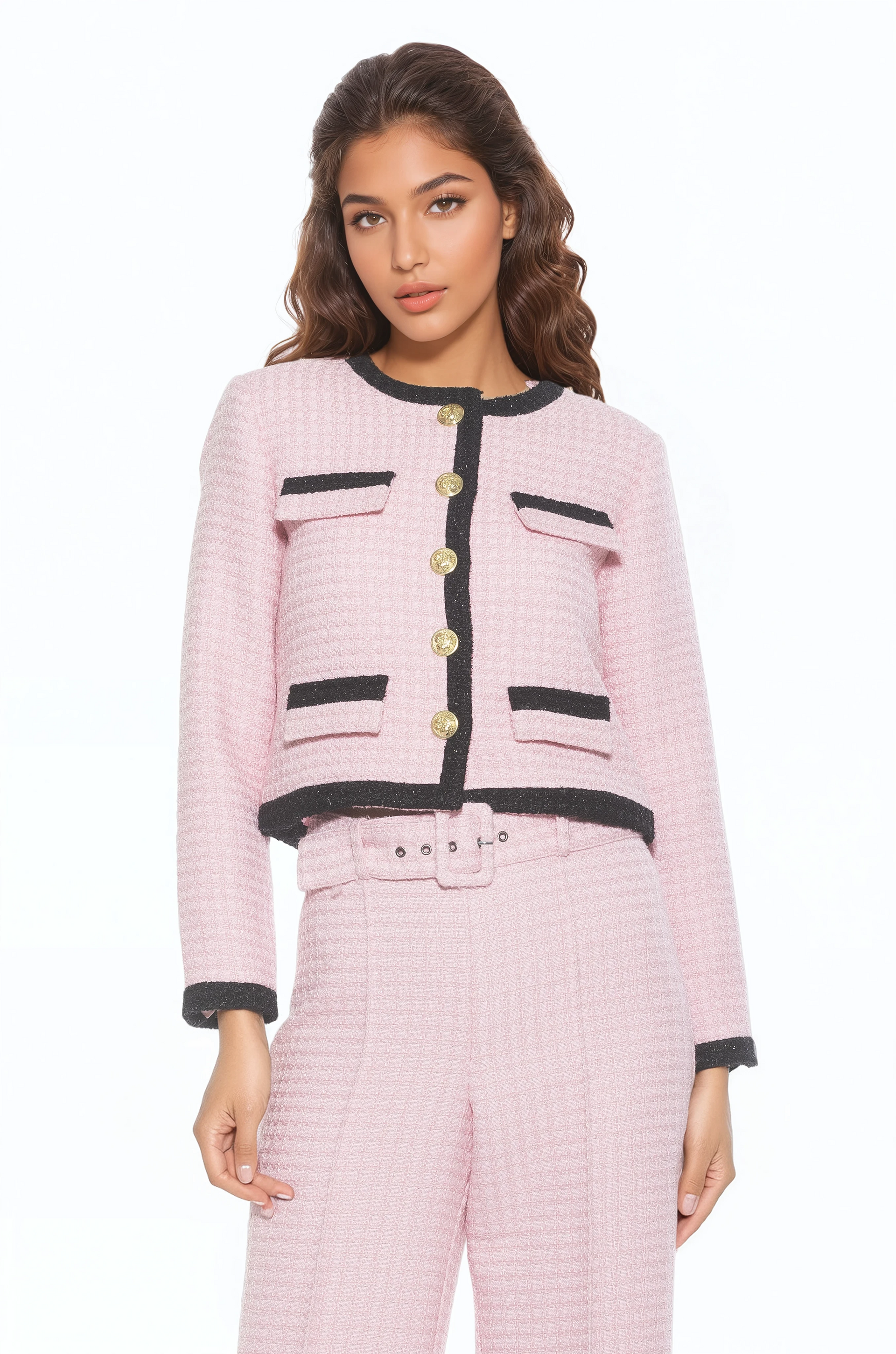 Rose Tweed Crewneck Jacket – ALEXIA ADMOR