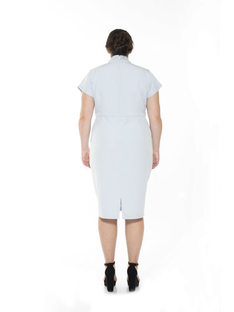 Carolina Tie Sleeve Cap Sleeve Sheath Dress - Plus Size - ALEXIA ADMOR
