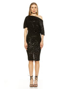 Olivia Draped One Shoulder Sheath - ALEXIA ADMOR