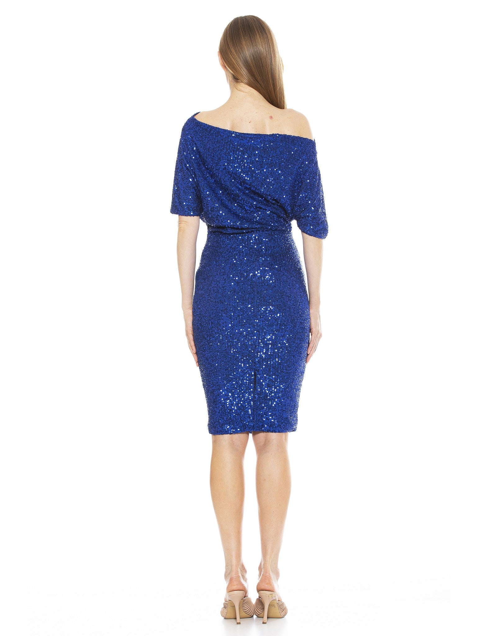 Olivia Draped One Shoulder Sheath - ALEXIA ADMOR