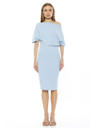 Olivia Draped One Shoulder Sheath - ALEXIA ADMOR