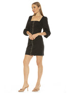 SAMMIE SQUARENECK SHEATH W/ ILLUSION SHEER SLVS - ALEXIA ADMOR