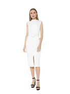 Fara High Neck Front Slit Sheath - ALEXIA ADMOR