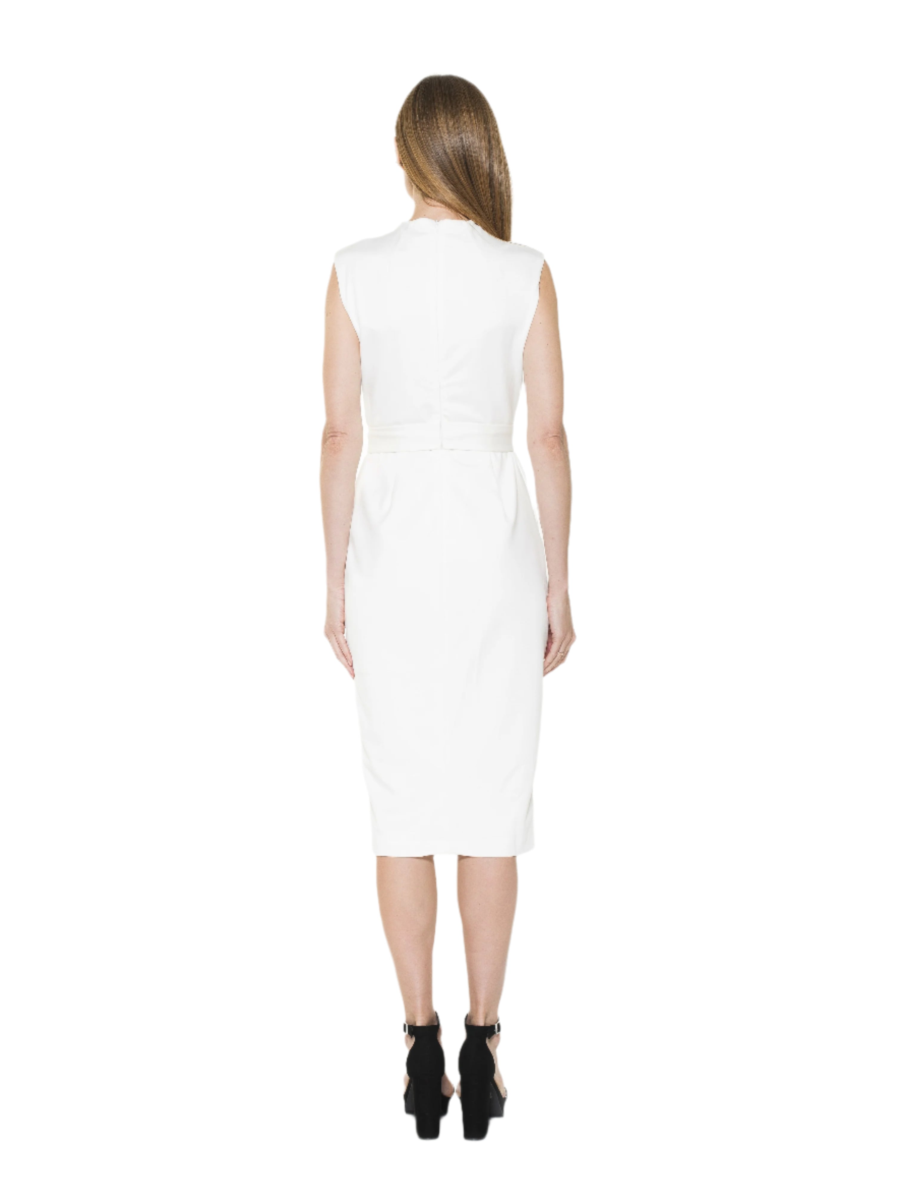 Fara High Neck Front Slit Sheath - ALEXIA ADMOR