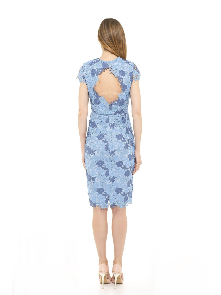 Arabella Cap Sleeve Crewneck Chunky Lace Dress [product_type)