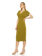 Naomi Drape Surplice Sheath Dress - ALEXIA ADMOR