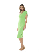 Naomi Drape Surplice Sheath Dress - ALEXIA ADMOR