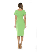 Naomi Drape Surplice Sheath Dress - ALEXIA ADMOR