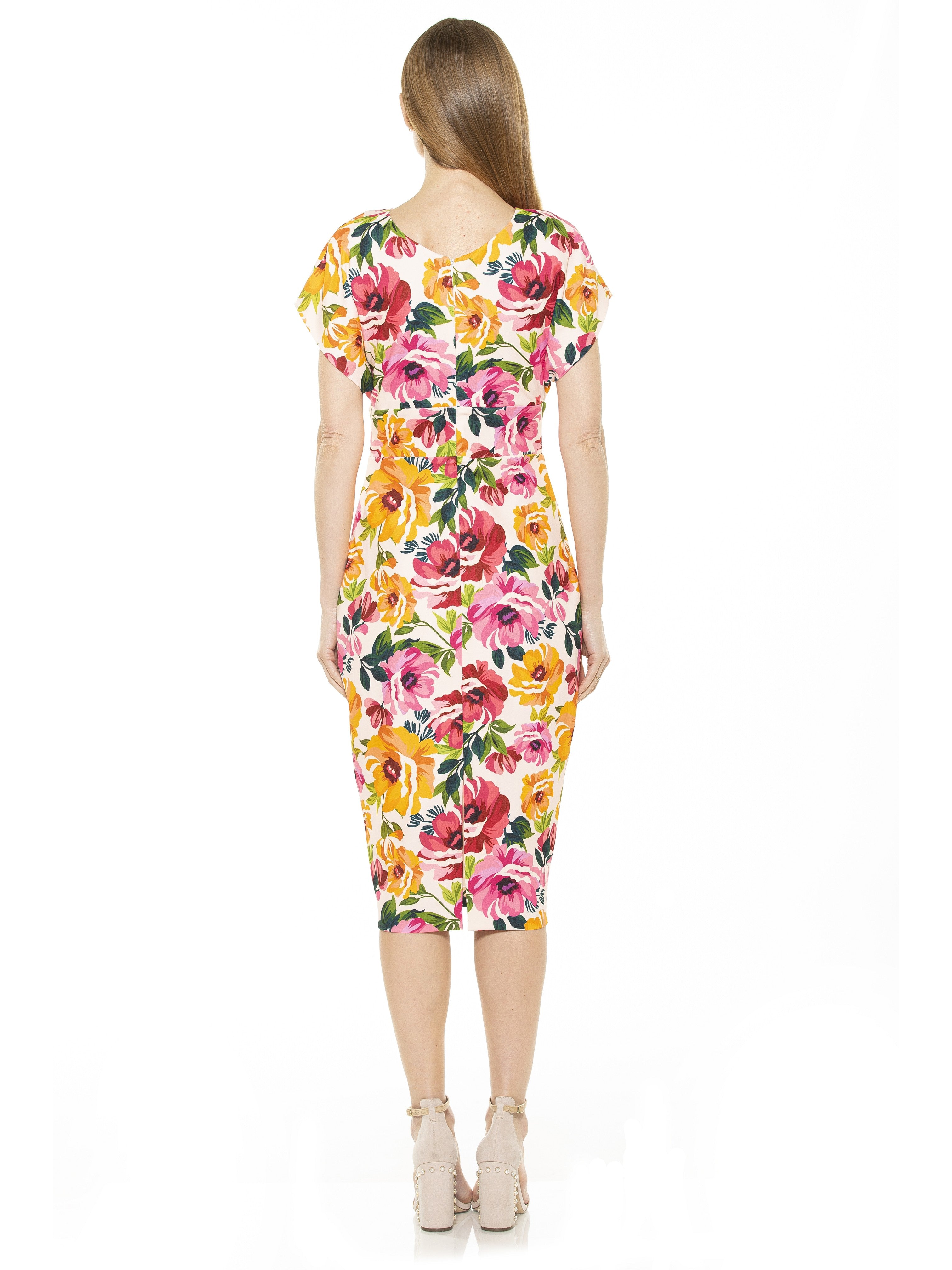 Naomi Drape Surplice Sheath Dress - ALEXIA ADMOR