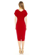Naomi Drape Surplice Sheath Dress - ALEXIA ADMOR